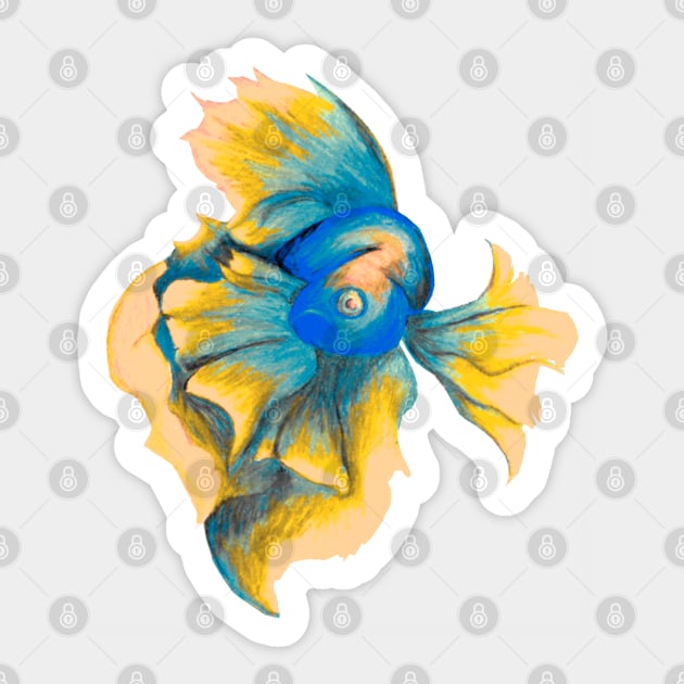 Betta Fish Sticker by Art of V. Cook